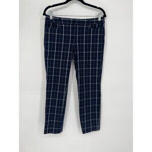 Banana Republic Pants Womens 8 Navy Plaid Sloan Tartan Stretch Ankle